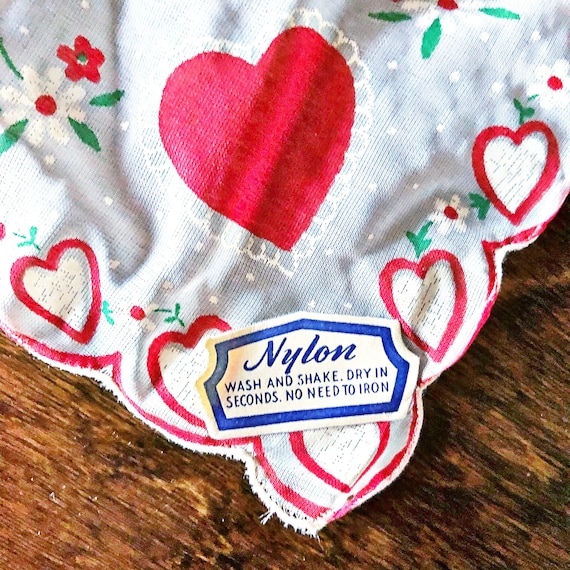 Vintage Valentine Hankie, sheer, NOS, with origin… - image 2