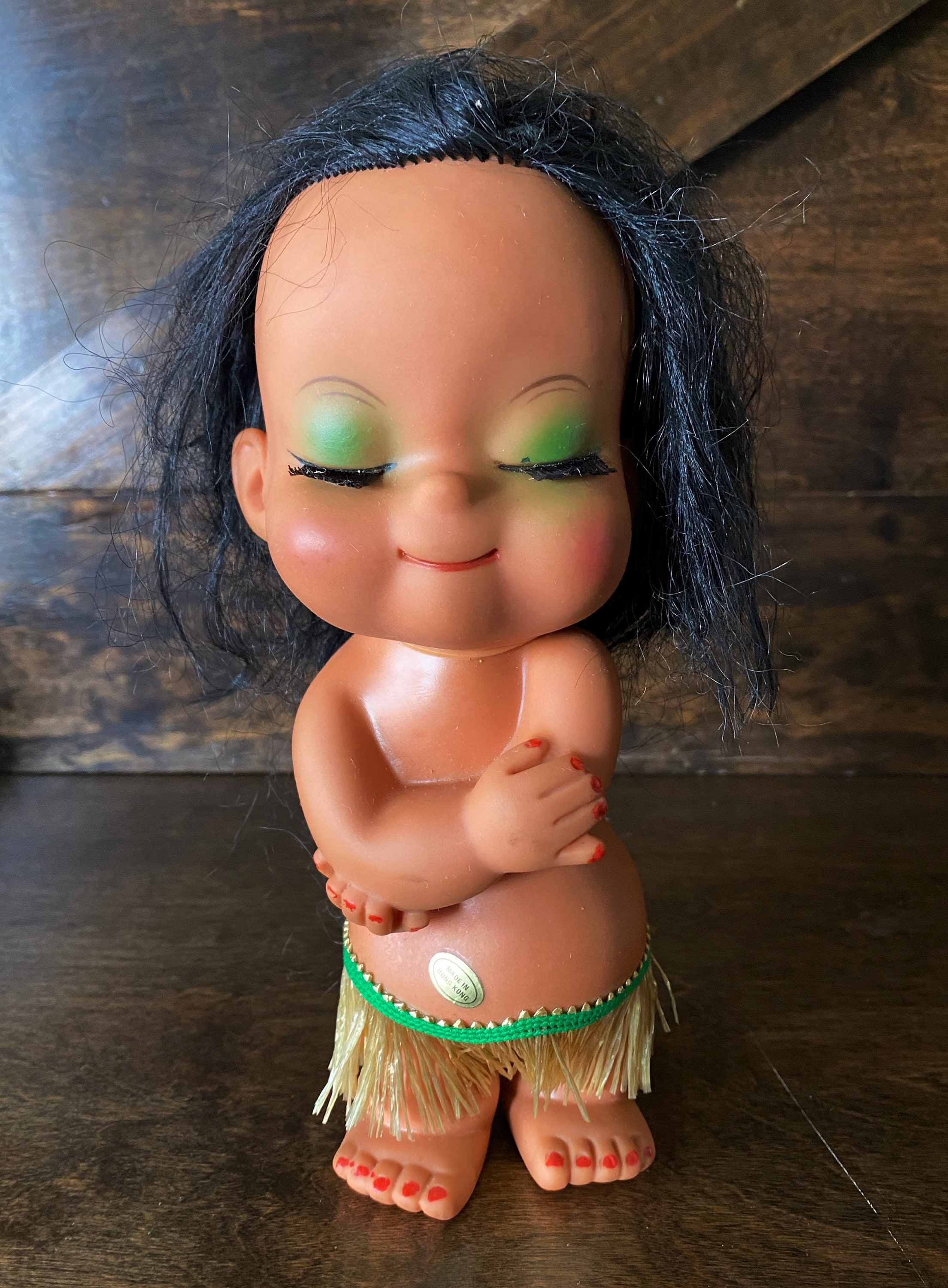 Vintage Hawaiian Plastic Dolls: Hula Girl Set, Made in Hong Kong