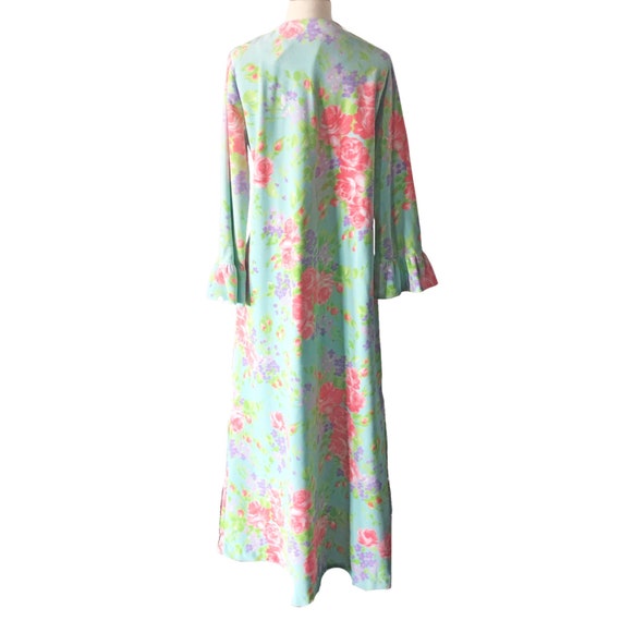 Vintage robe by Van Raalte, floral, velour 1960's… - image 7