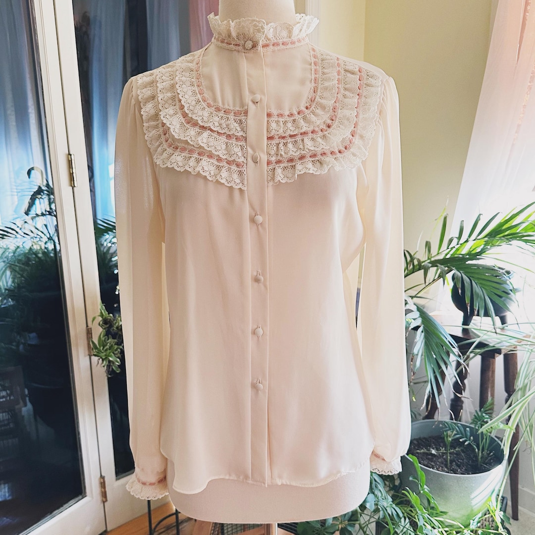Vintage Square Neck Bubble Sleeve Sweater Blouse