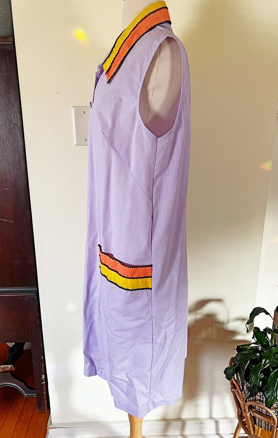 Vintage 1960s Lavender Housedress: Butterfly Coll… - image 4