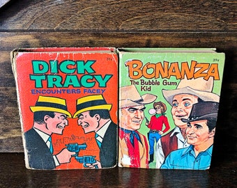 Vintage Big Little Books, Dick Tracy & Bonanza, Copyright 1967, kinderliteratuur, kinderboeken