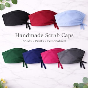 Scrub hat PETITE fit, short hair, men's, women's, unisex, moderate Coverage,personalize, custom, buttons low profile