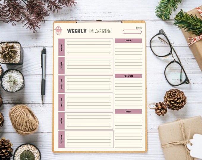 Editable Weekly Hourly Planner Template, PDF Fillable Weekly Schedule