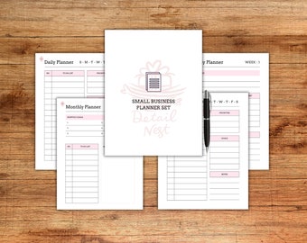 Small Business Planner Set, Daily Planner, Weekly Planner, Monthly Planner, To Do List, Business Planner, Budget Planner, Project Planner.