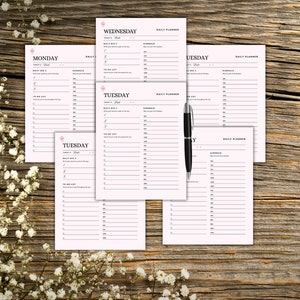 24 Hour Daily Planner Printable, Hourly Planner, Weekly Planner, Military Time Plan, Time Blocking Template, Work Day Schedule, To do List.
