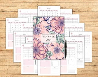 Daily Meal Planner Printable, Weekly Food Diary, Monthly Meal Tracker, Food Journal, Fitness Planner, Digital Download, Printable Planner.