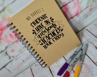 Personalised 'Awesome Teacher, True Story' Notebook A5