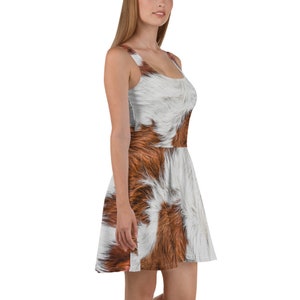 Deer Dress - Deer Fur Print Dress - Fawn Dress - Deer Costume - Deer Skater Dress - Animal Costume - Womens Dress - Animal fur