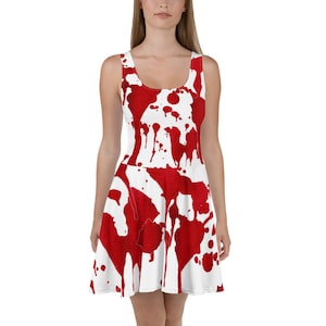 Halloween Skater Dress Blood Spatter Dress Blood Splatter Dress Halloween Halloween Costume Halloween Dress Size XS-3X