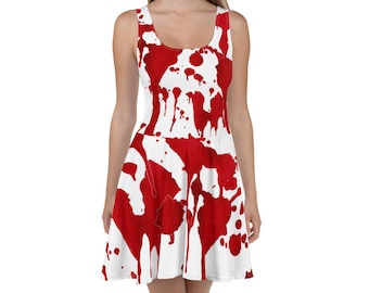 Halloween Skater Dress Blood Spatter Dress Blood Splatter Dress Halloween Halloween Costume Halloween Dress Size XS-3X
