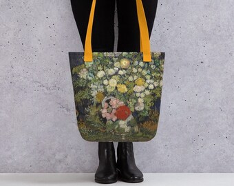 Vincent van Gogh Ramo de flores en un bolso de jarrón Regalo Amante del arte Regalo de arte regalo para mamá Regalo para maestro Bolsa de arte