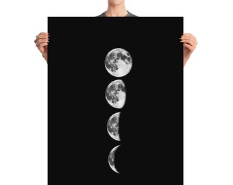 Moon Phases Print, Moon Poster, Moon Art Print, Full Moon, Art Print, NASA, Celestial Print, Celestial Poster, Planet Poster, Wall Art, Star