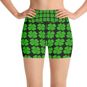St Patricks Day Shorts Shamrock Shorts Saint Patrick Shorts Green Sexy Shamrock Pattern Outfit Four Leaf Clover Shorts Ireland Women’s Short