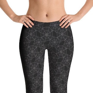 Spider-Web Leggings Halloween Leggings Black Yoga Pants Party Outfit Spider-Web Halloween For Women Sexy Outfit