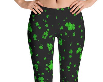 SALE St Patricks Day Leggings - Shamrock Leggings - Saint Patrick Leggings - Yoga Leggings - Patterned Leggings - Print Leggings - Gift