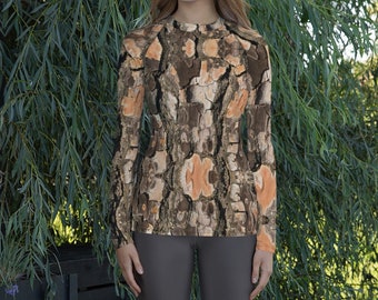 Disfraz de árbol, disfraz de corteza de árbol para adulto, traje de bosque de manga larga, camisa de camuflaje para mujer, disfraces de Halloween para mujer,