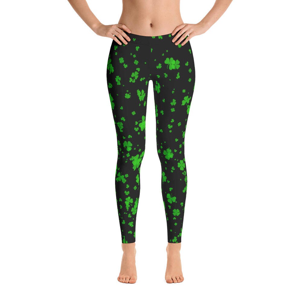 Shamrock St Patrick's Day Print Pattern Women Leggings
