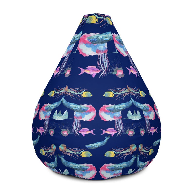 Ocean Bean Bag Chair Cover Cute Sea Animals Beanbag Sea Life - Etsy