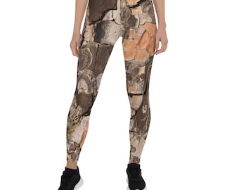 Baumrinde Print Leggings. Leggings für Kostüme, Jagd. Größe XS-XL Camping Leggings Nature Leggings Woodland Leggings