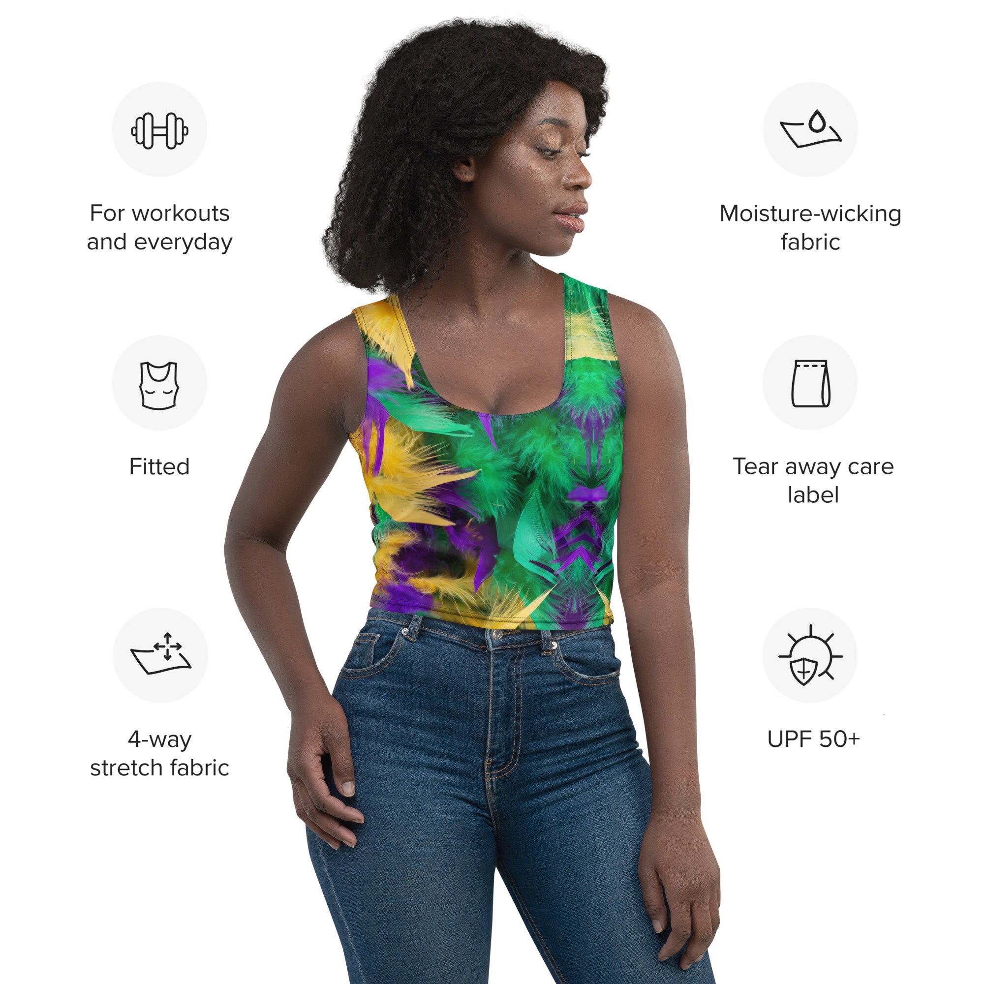 mardi gras crop top sweater