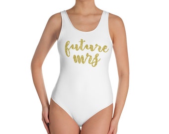 Future Mrs. SwimSuit, Bride Bathing suit, Bride Swimwear, Bridesmaid Gift, Bachelorette Party Bride SwimSuit, Custom Swimsuit