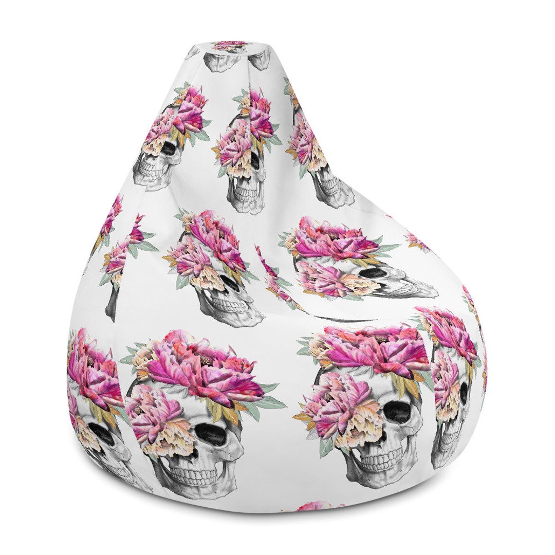 Sugar Skull Bean Bag Chair Cover Skull Decor Memento Mori Goth Etsy