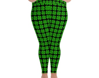 St. Patrick's Day Leggings, Plus Size leggings, 2x, 3x, 4x, 5x, 6x plus size yoga leggings Print Plus Size Pants