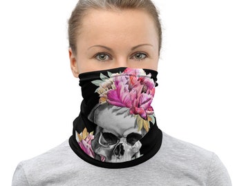 Skull Neck Gaiter Skull Neck Gaiter Black Face Cover Dust Cover bandana Buff Washable Face Mask Scarf Neck warmer Sugar Skull Mask