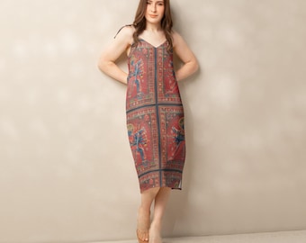 Vestido midi con tirantes ajustables
