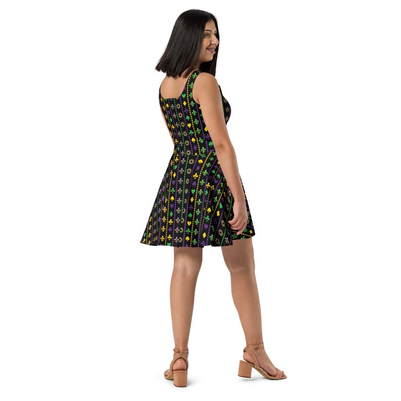 Mardi Gras dress skater dress fleur de lis dress Carnival Dress womens mardi gras Ladies Mardi Gras Mardi Gras parade Carnival