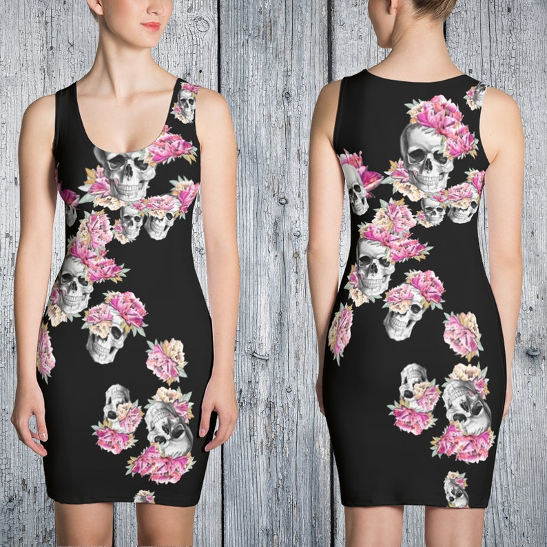 Skull Dress Sugar Skull Skull Clothing Gothic Dress Etsy