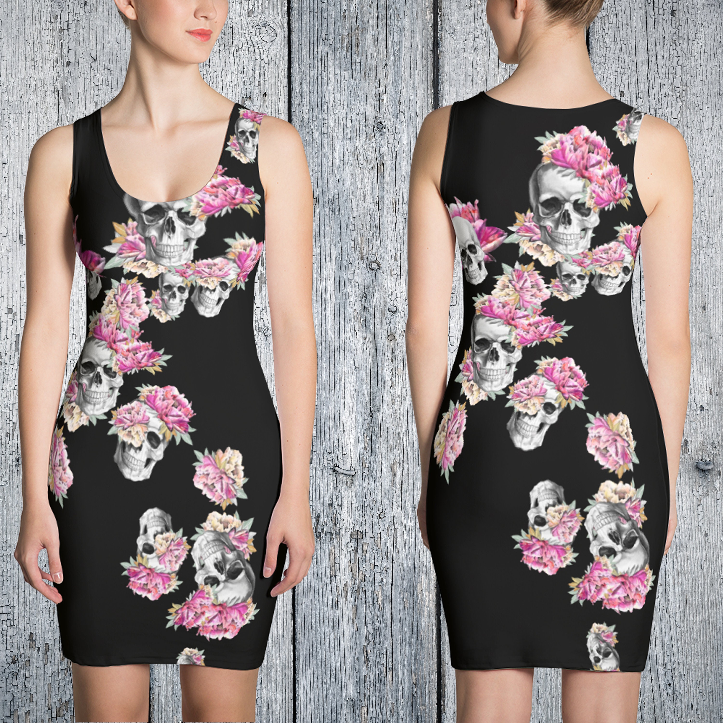 Skull Dress Sugar Skull Skull Clothing Gothic Dress Etsy