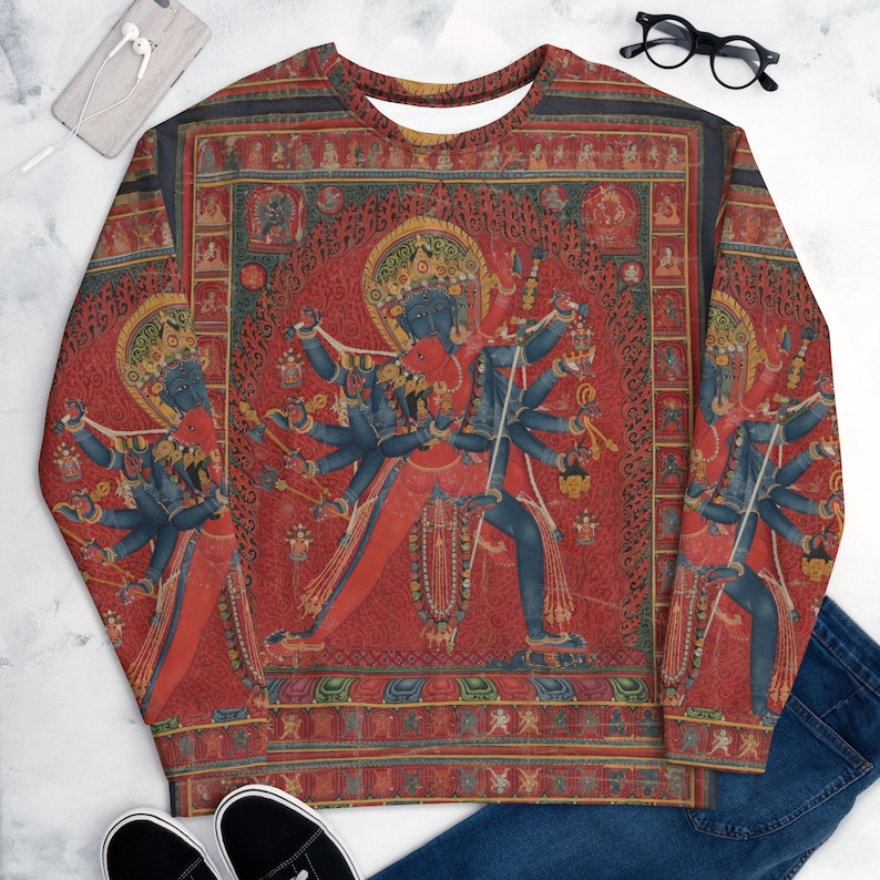 Spiritual Clothing Meditation Tibet Unisex Sweatshirt Asian Art Yoga Buddhist Tantra Himalayan Culture Dharma Chakrasamvara Yogini