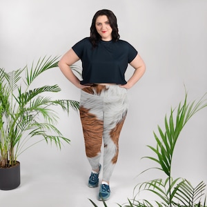 Plus Size Leggings Deer Leggings - Fawn Leggings - Deer fur Leggings - Deer Costume - Animal Leggings - Fur print legging Womens Leggings