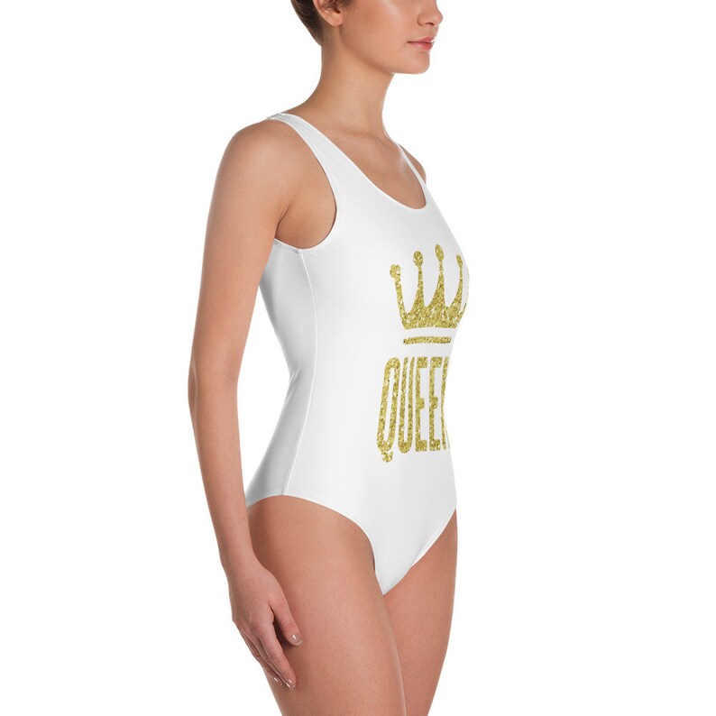 Queen One Piece Swimsuit Wedding Swimsuit Bachelorette Swim Etsy