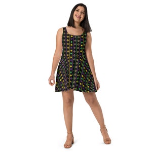 Mardi Gras dress skater dress fleur de lis dress Carnival Dress womens mardi gras Ladies Mardi Gras Mardi Gras parade Carnival