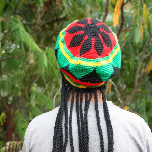 IN STOCK! Crochet Rasta Hat, hat with dreadlocks, rasta beanie, Bob Marley hat, Dreadlock hat, Jamaican Style Hat, Rastafarian Cap, Unisex