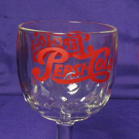 Pair of Vintage 1970s Pepsi-Cola Stemware Glasses