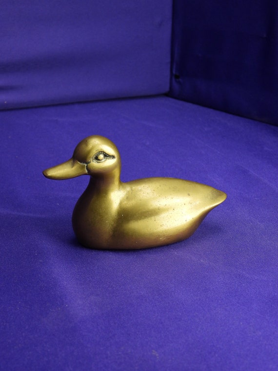Vintage Brass Duck Statue