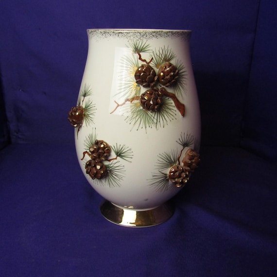 Vintage Norcrest Gilded Acorn Vase