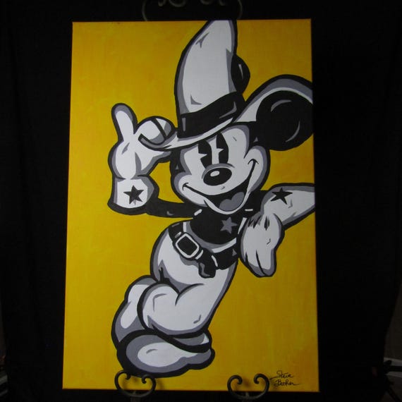 Cowboy Mickey Painting by Steve Booher