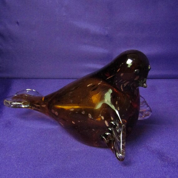 Amber Glass Bird from Crystal Clear