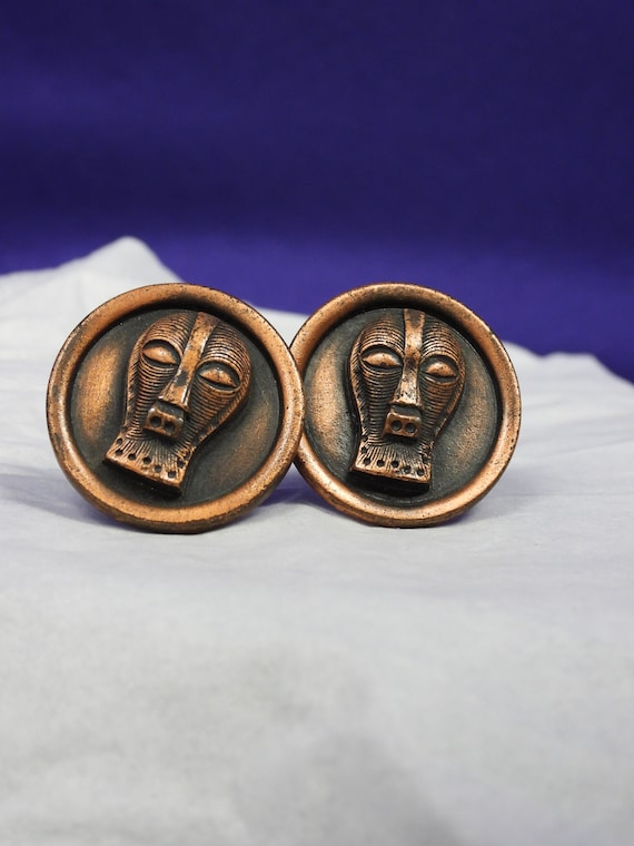 Vintage Cultural Mask Cufflinks