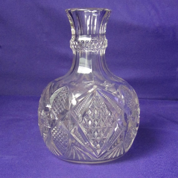 Vintage Cut Glass Carafe Serving Jug