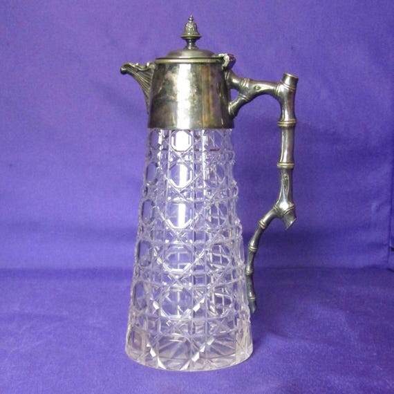 Edwardian Silver-Mounted Cut Glass Claret Jug