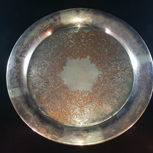 WM. A. Rogers- Serving Platter Silver On Copper #077 - Vintage