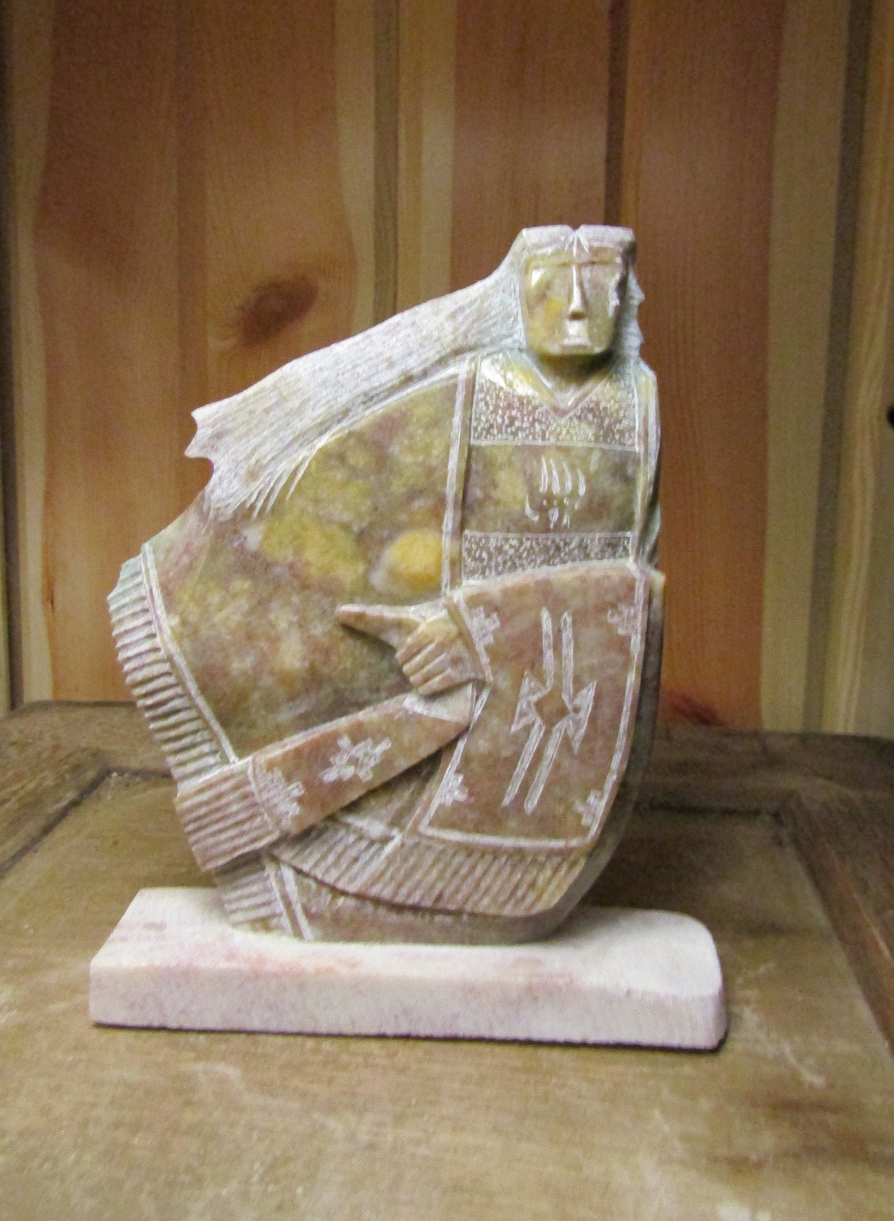 Hand Carved Navajo Alabaster Sculpture by Odell Yazzie