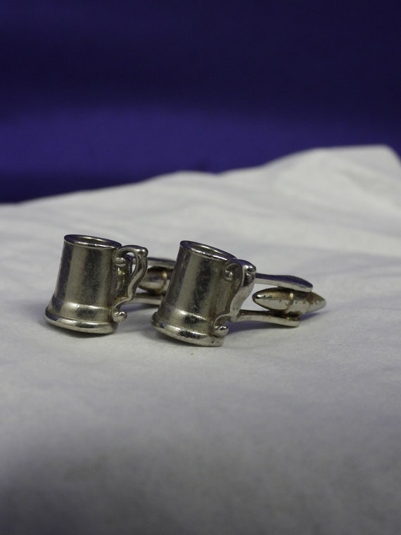 Vintage Mid-Century Silver Cup Cufflinks