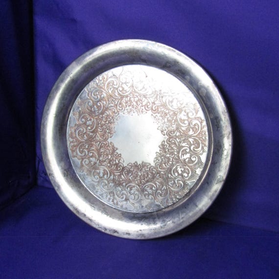 WM. A. Rogers- Serving Platter Silver On Copper #077 - Vintage
